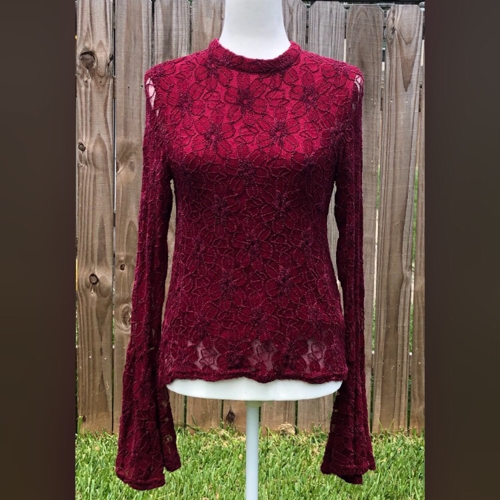 Altar'd State Lace Boho Long Sleeve Blouse